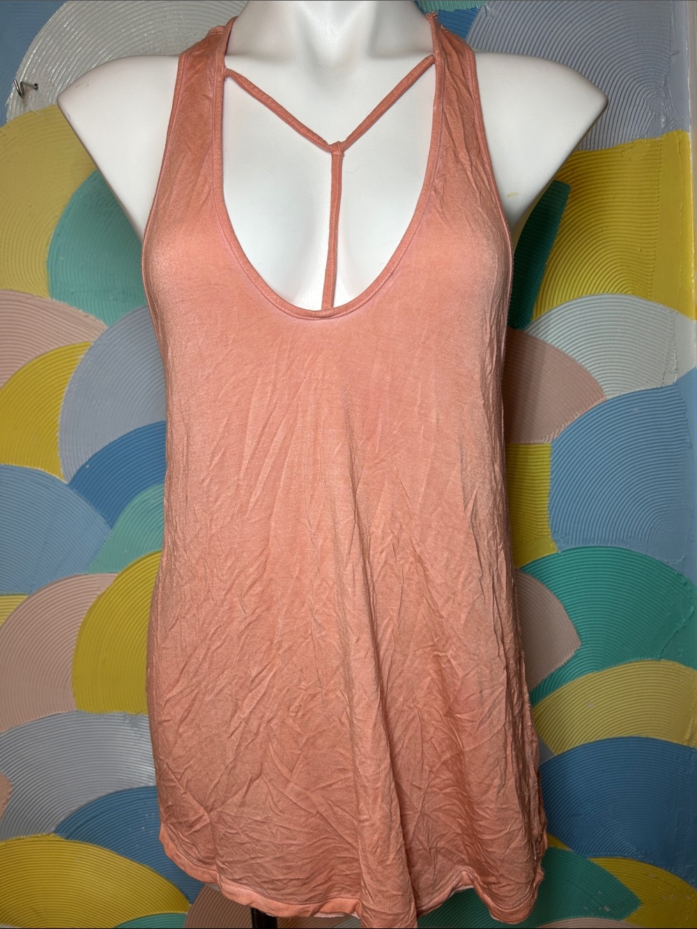 We the Free Women's Peach T-Strap Tank Top sz xs